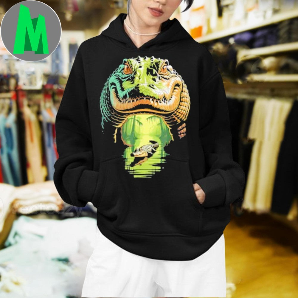 Design Alligator Head Swamp Reflection Shirt Unisex
