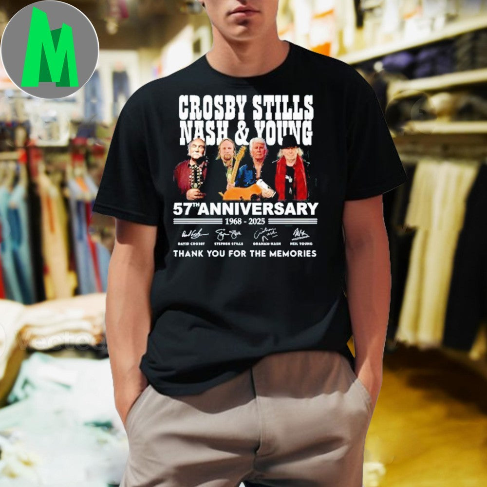 Design Crosby, Stills, Nash & Young 57th Anniversary 1968-2025 Signature Unisex