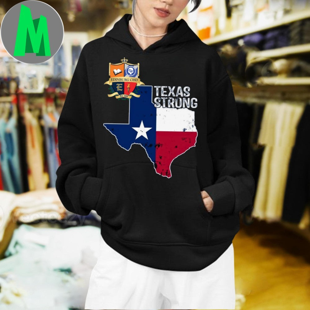 Design Edinburg CISD Texas Strong Flag Map Unisex