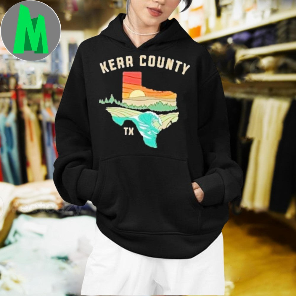 Design Kerr County Texas Landscape Map Graphic Unisex