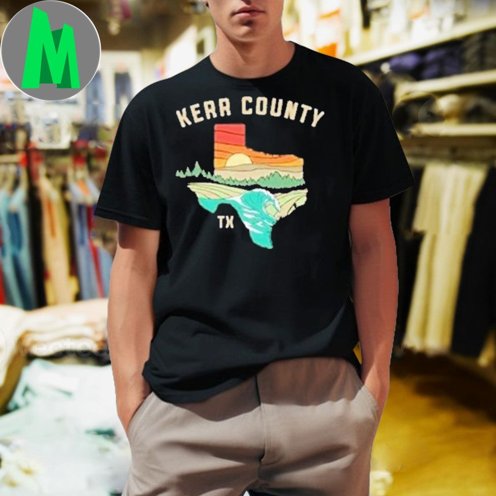 Design Kerr County Texas Landscape Map Graphic Unisex