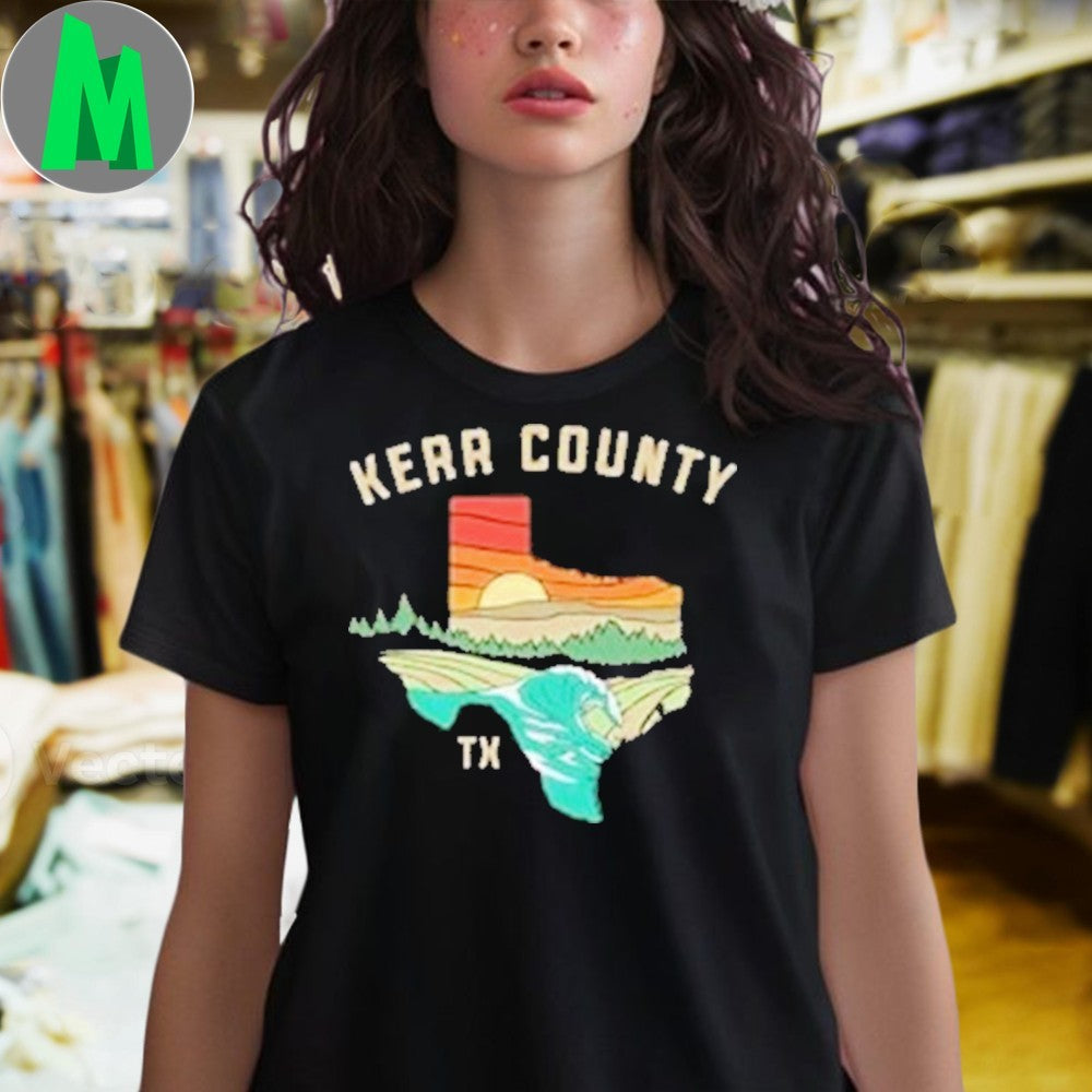 Design Kerr County Texas Landscape Map Graphic Unisex