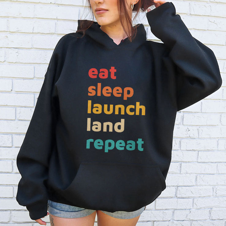 Eat Sleep Launch Land Repeat T Shirt