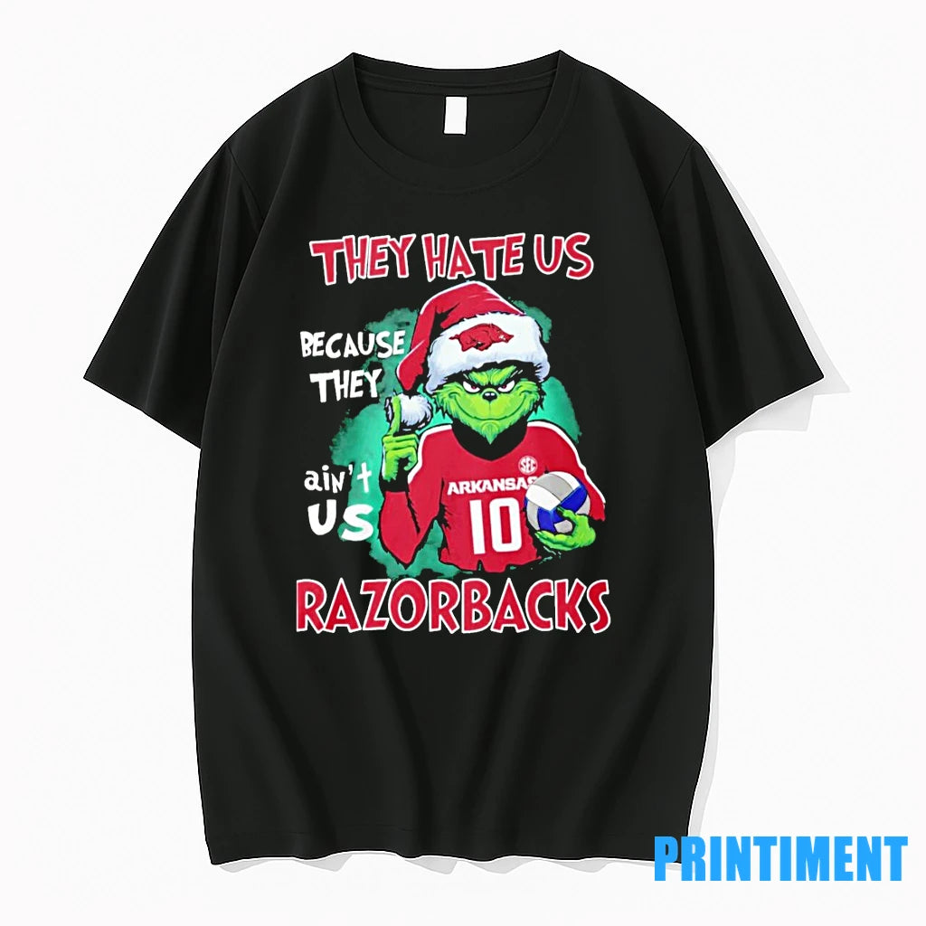 Grinch They Hate Us Because They Aint Us Arkansas Razorbacks Tshirts Sweater