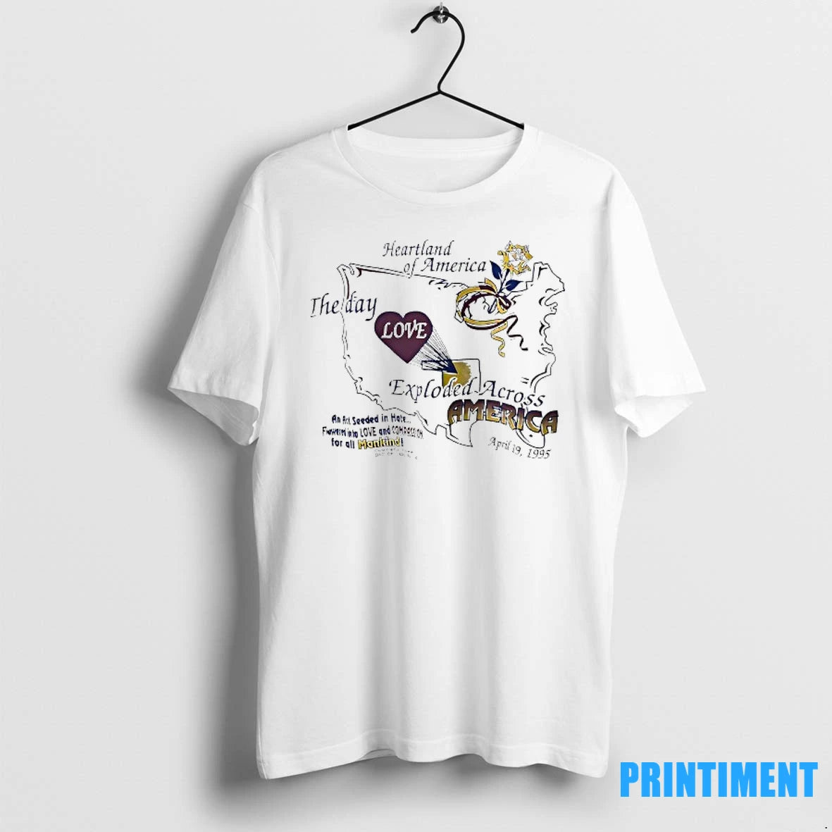 Heartland Of America The Day Love Exploded Across America 1995 Tshirts Sweater