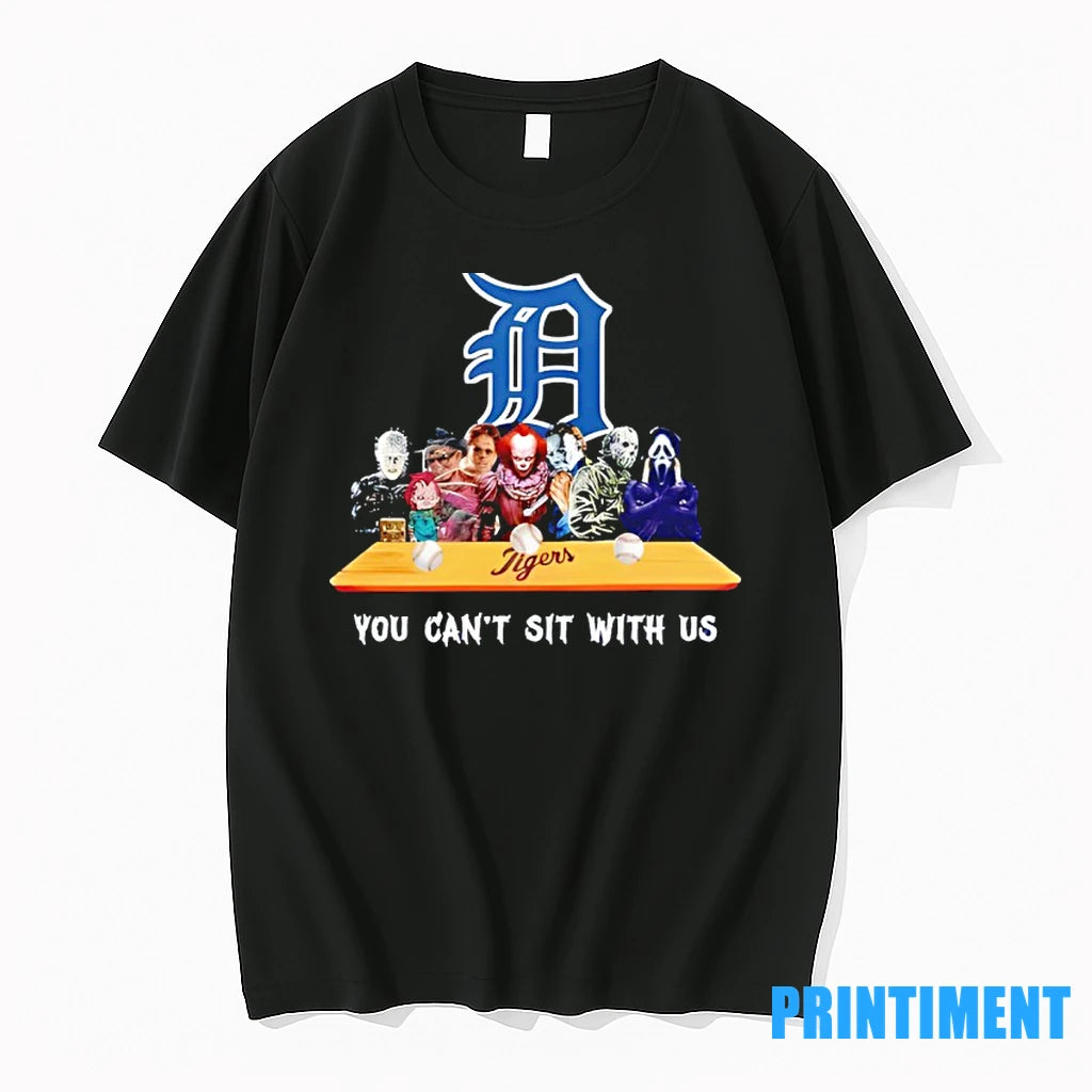Horror Movie Characters You Cant Sit With Us Detroit Tigers Halloween Tshirts Sweater