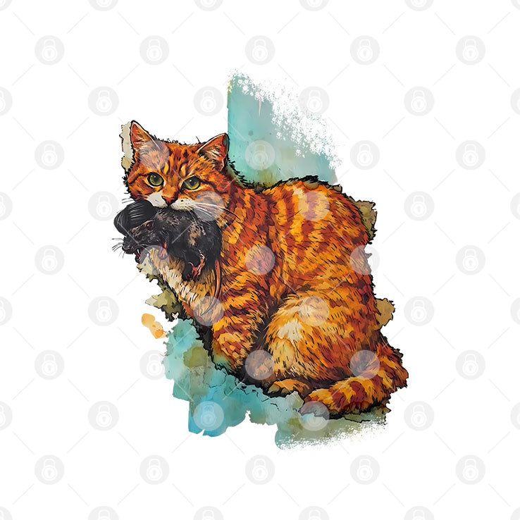 Iran Map Orange Tabby Cat T Shirt