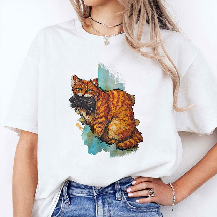 Iran Map Orange Tabby Cat T Shirt