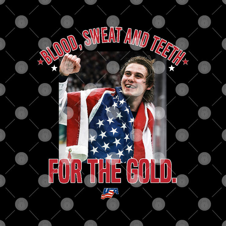 Jack Hughes Blood Sweet And Teeth For The Gold USA Hockey Shirt