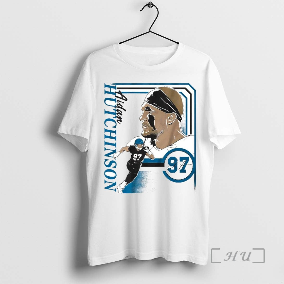 Limited Edition Aidan Hutchinson Collage Frame Signature Tee Shirt Sweater