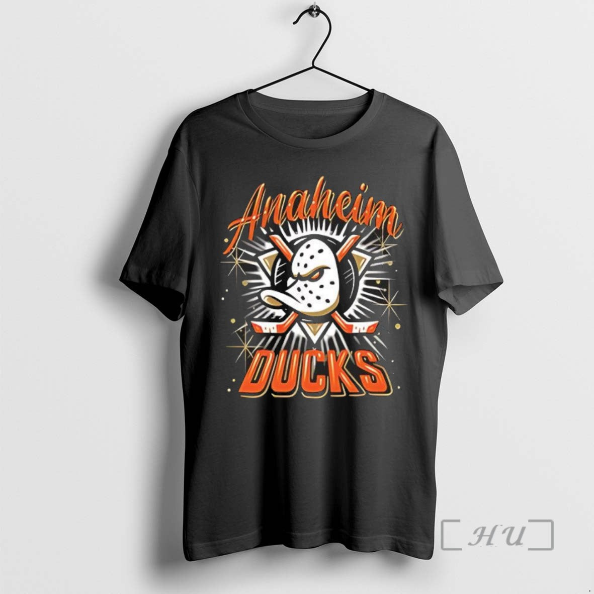 Limited Edition Anaheim Ducks Spray On Logo Style Tee Shirt Sweater