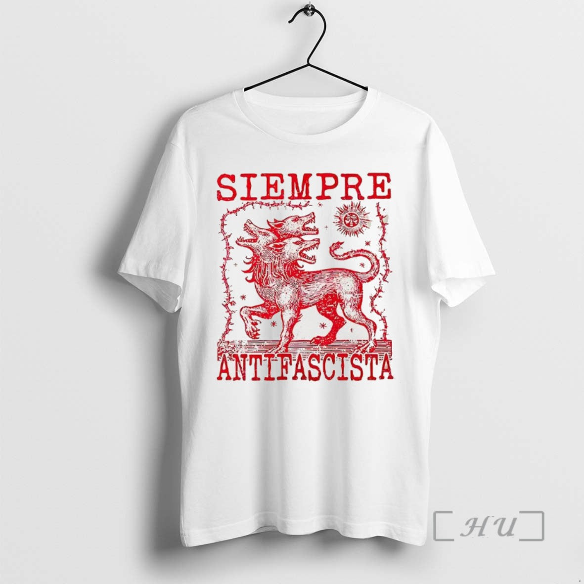 Limited Edition Cerberus Siempre Antifascista Greek Mythology Tee Shirt Sweater