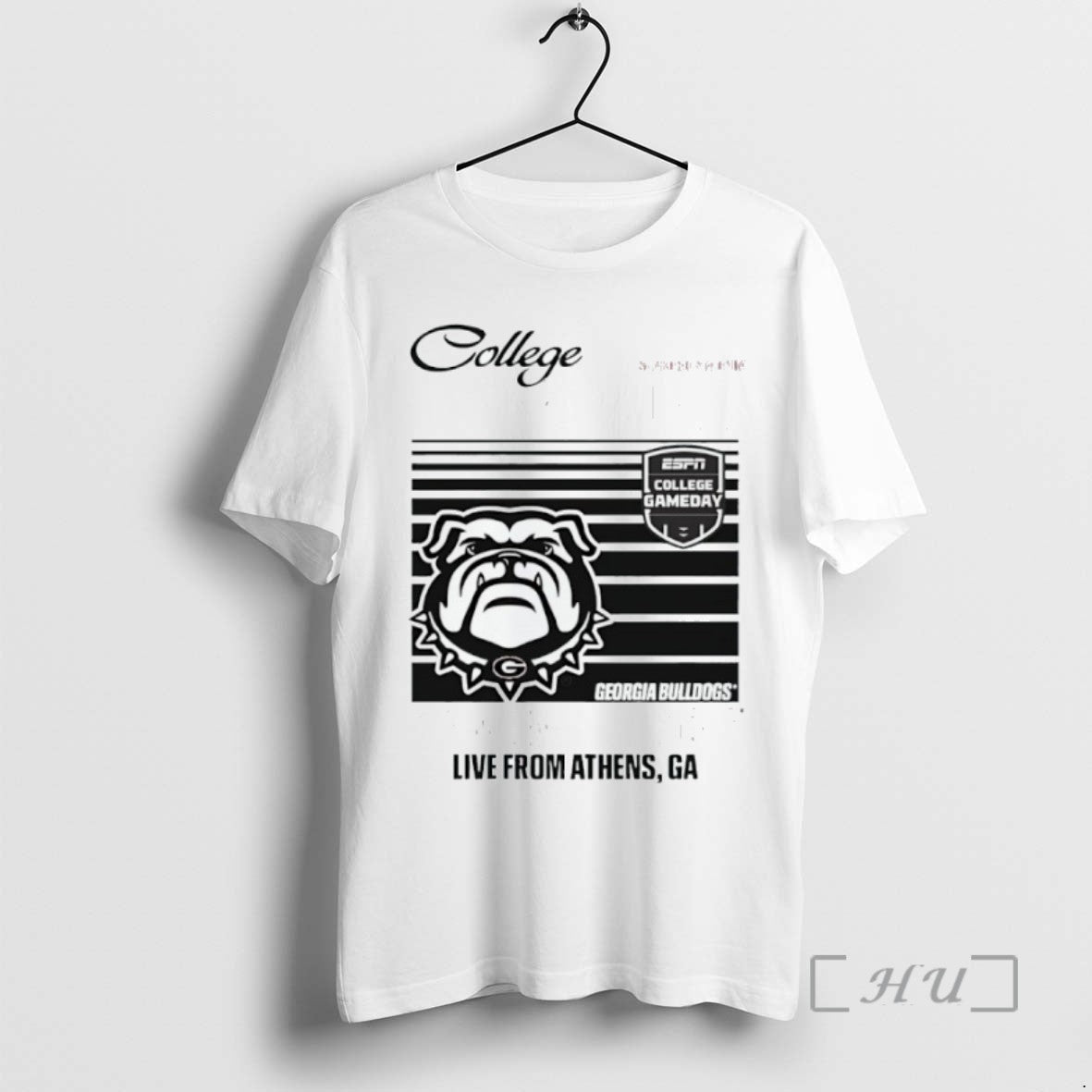 Limited Edition College Gameday Georgia Mascot University Live From Athens Ga Tee Shirt Sweater