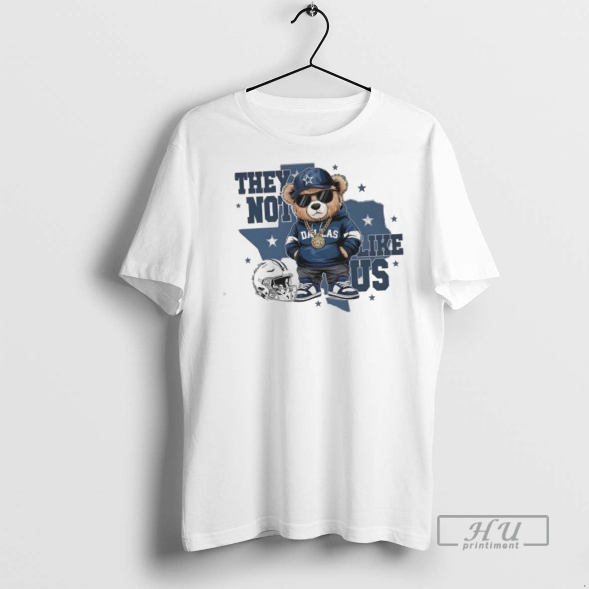 Limited Edition Dallas Cowboys Mascot Fan They Not Like Us Map Graphic Tee Shirt