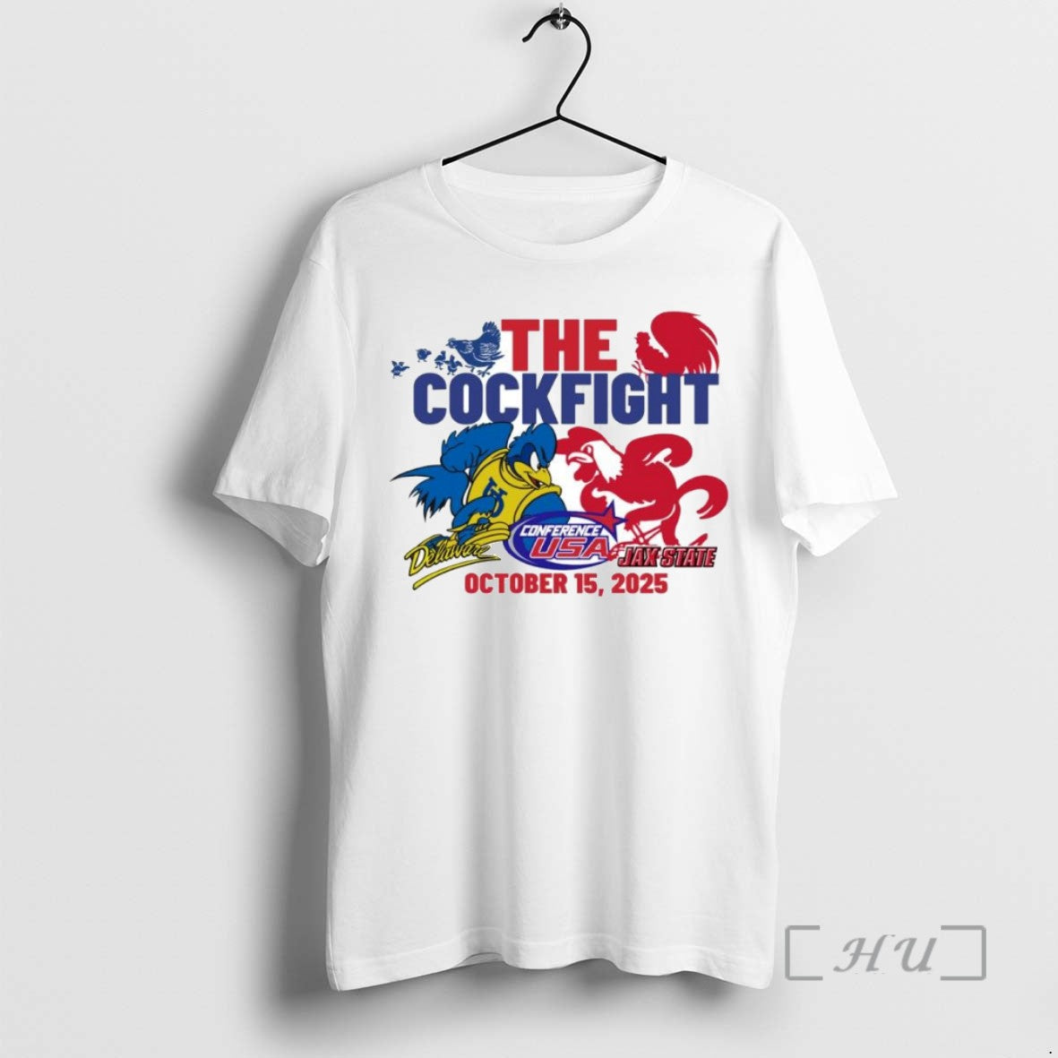 Limited Edition Delaware Fightin Blue Hens Vs Jacksonville State Gamecocks 2025 The Cockfight Ornaments Tee