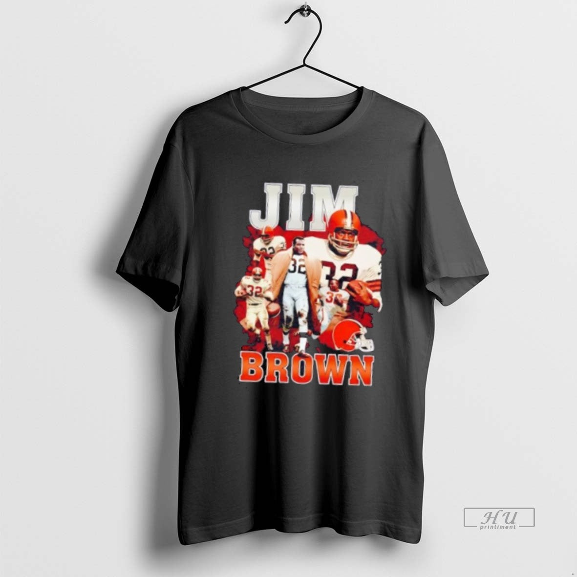 Limited Edition Jim Brown Graphic Collage Cleveland Browns Tee Shirt Sweater