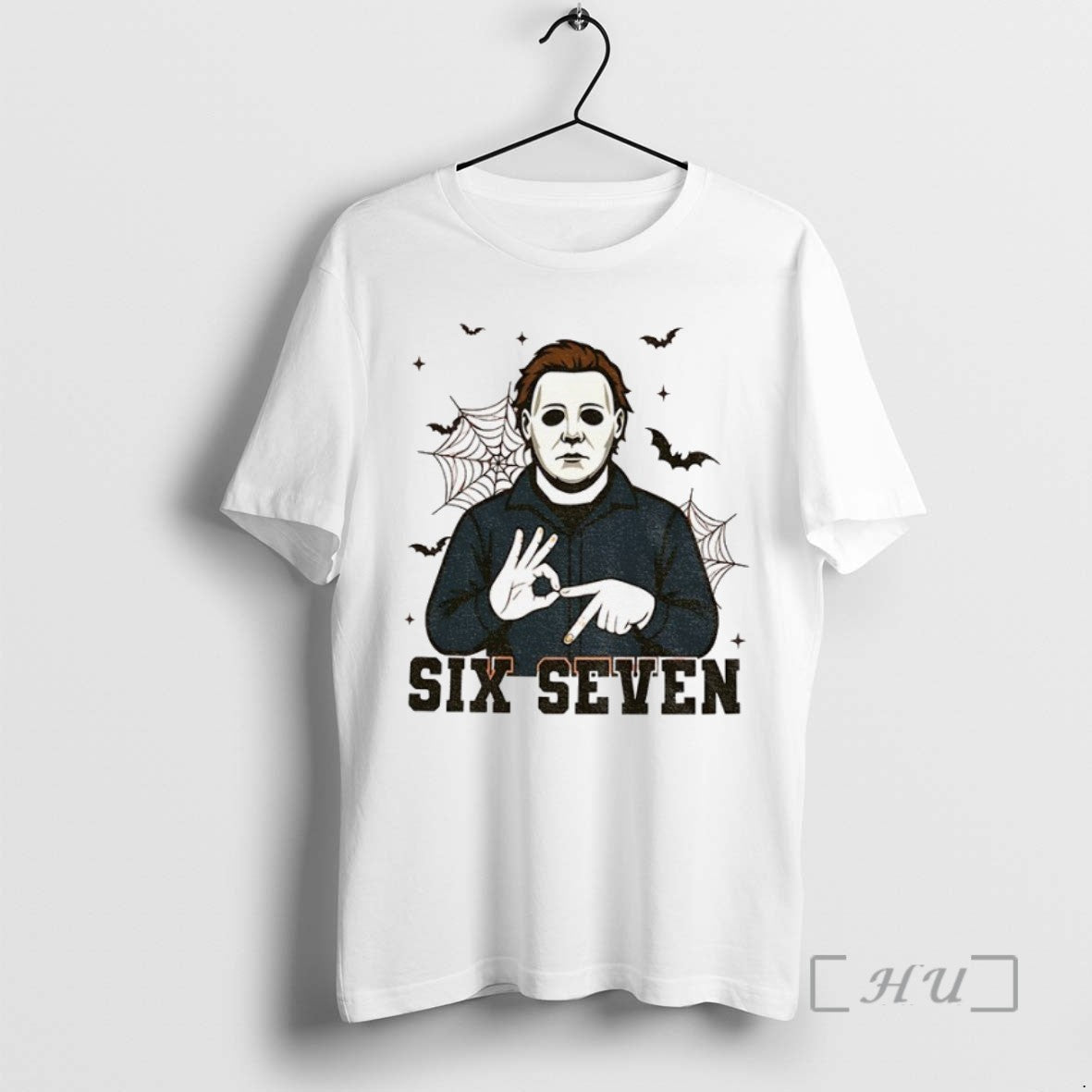 Limited Edition Michael Myers Bat Six Seven 6 7 Meme Spooky Halloween Tee Shirt Sweater