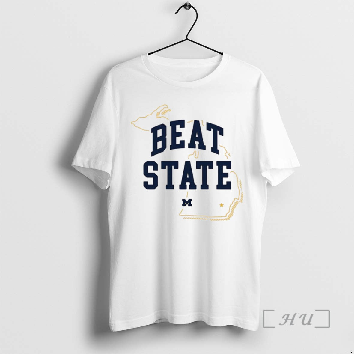 Limited Edition Michigan Wolverines Paul Bunyan Rivalry Beat State Map Tee Shirt Sweater
