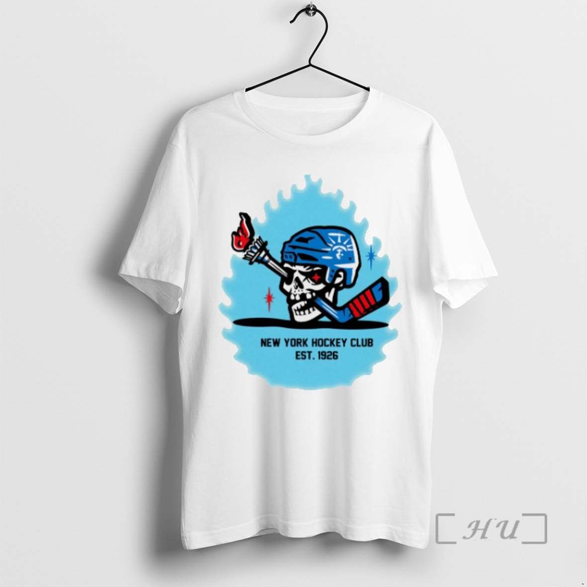 Limited Edition New York Rangers Hockey Club Skull Tee Shirt Sweater