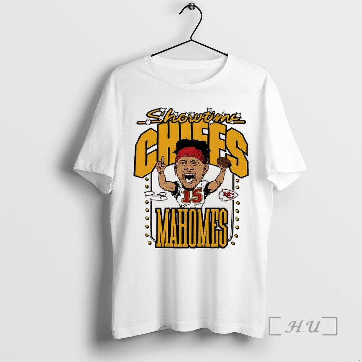 Limited Edition Patrick Mahomes Kansas City Chiefs Football Showtime Caricature Signature Tee Shirt Sweater