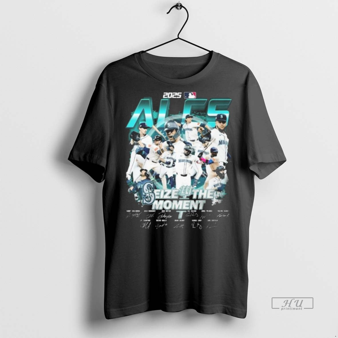 Limited Edition Seattle Mariners 2025 Alcs Seize The Moment Players Signatures Tee Shirt Sweater