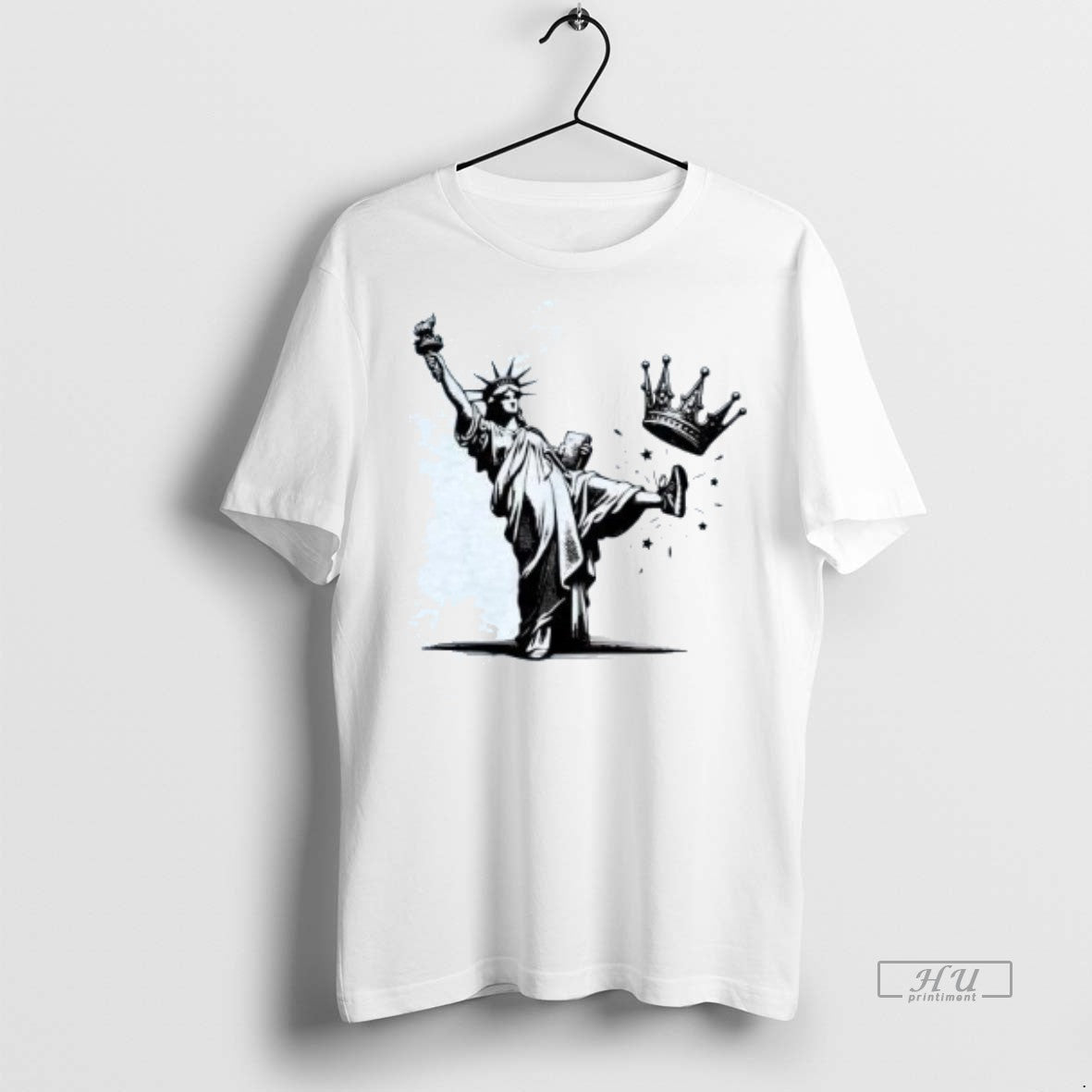 Limited Edition Statue Of Liberty Kicking Crown America No Kings Tee Shirt Sweater