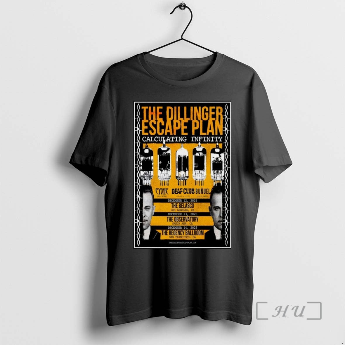 Limited Edition The Dillinger Escape Plan California December 12 14 2025 Tour Tee Shirt Sweater