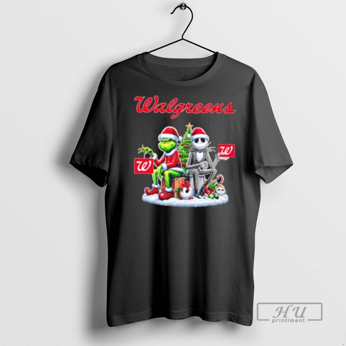 Limited Edition Walgreens X Grinch And Jack Skellington Unwilling Friends Merry Christmas Graphic