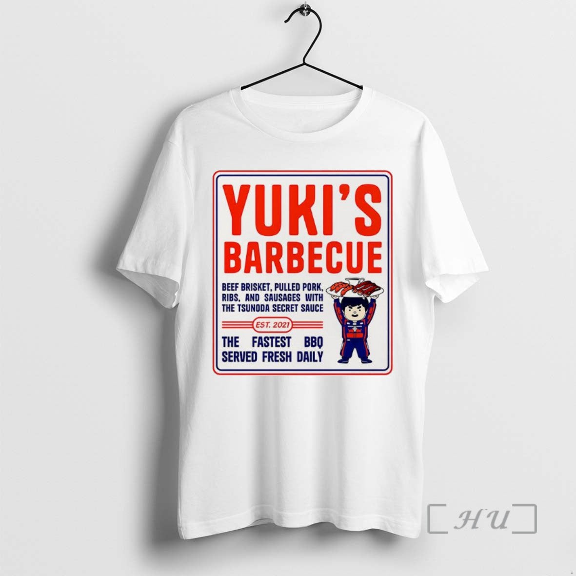 Limited Edition Yukis Barbecue Est 2021 The Fastest Bbq Served Fresh Daily Tee Shirt Sweater