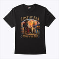 Lost At Sea Found At The Bar Funny Cruise Sarcastic Humor T Shirt