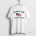 New Charlie Kirk His Voice Lives On Printed Casual Tee Sweater