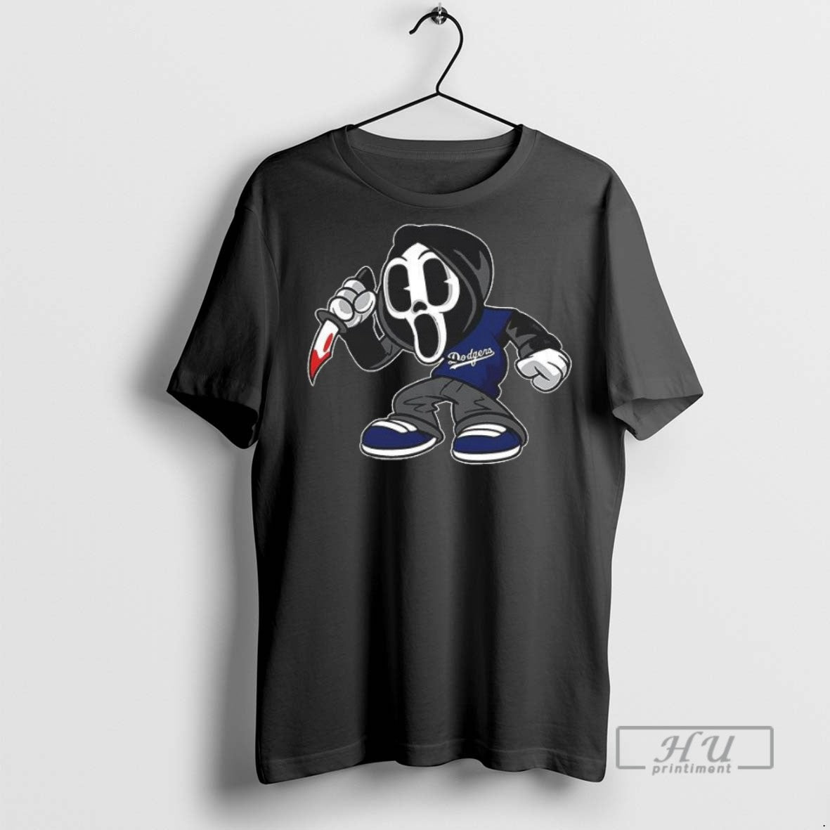 New Ghostface Scream Los Angeles Dodgers Halloween Tee Shirts Sweatshirt Hoodies