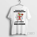 New Grinch Santa Running From Respinsibilities Is My Cardio Even On Halloween Tee Shirts
