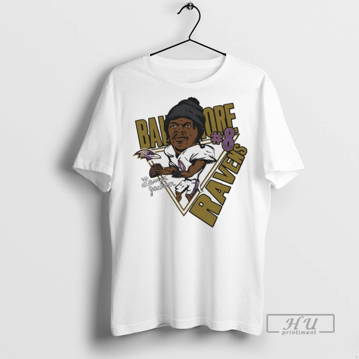 New Lamar Jackson 8 Baltimore Ravens Signature Caricature Tee Shirts Sweatshirt Hoodies