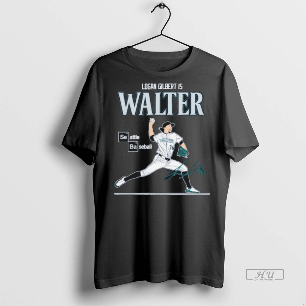 New Logan Gilbert Is Walter Seattle Baseball Graphic Tee Shirt Sweater