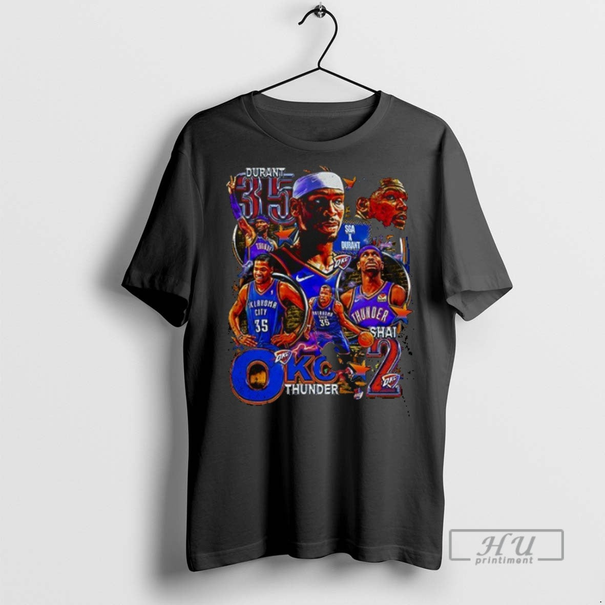 New Oklahoma City Thunders Gilgeous Alexander Shai X Kevin Durant Thunder Up Graphic Double Sided