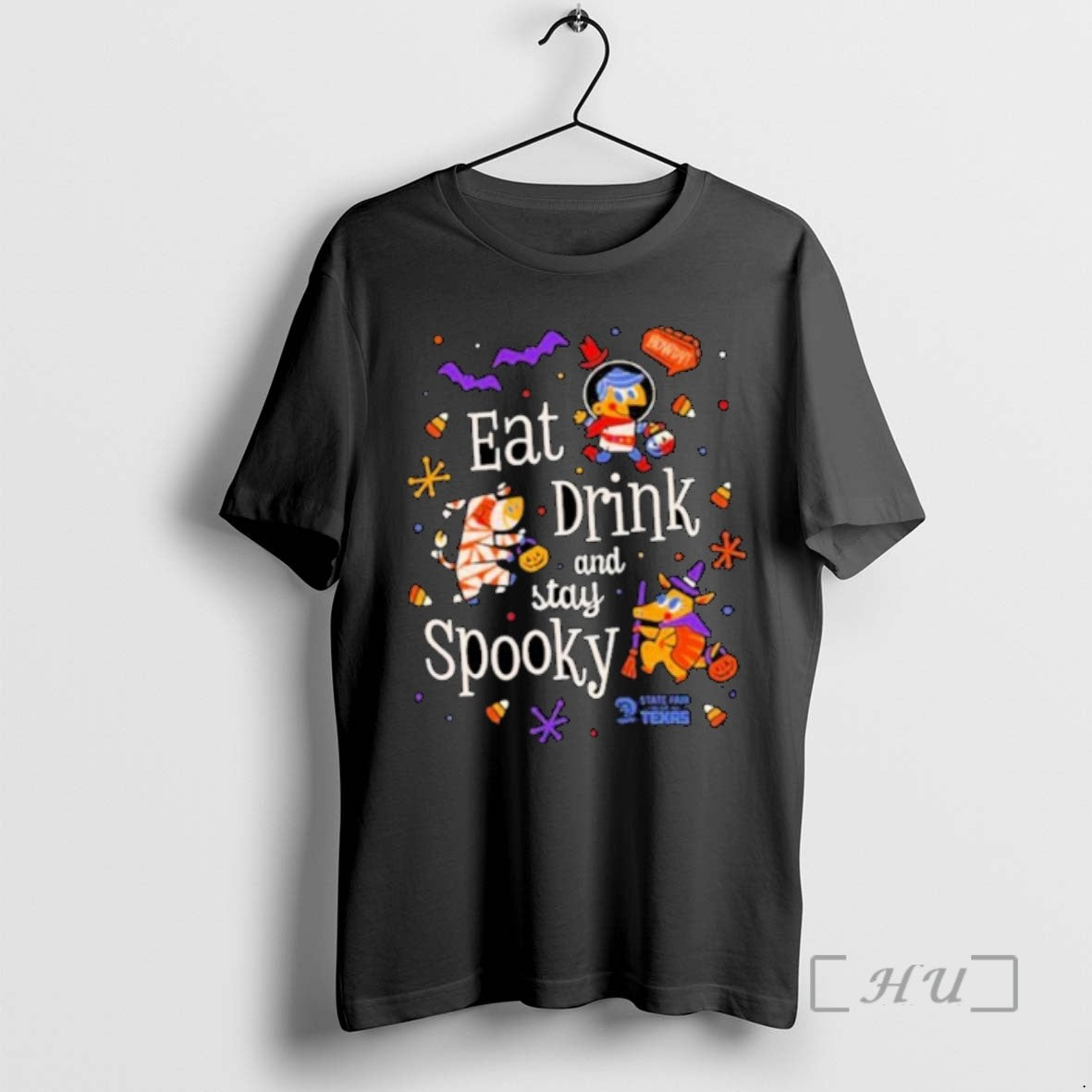 New State Fair Of Texas Eat Drink And Stay Spooky Halloween Mascots Tee Sweater