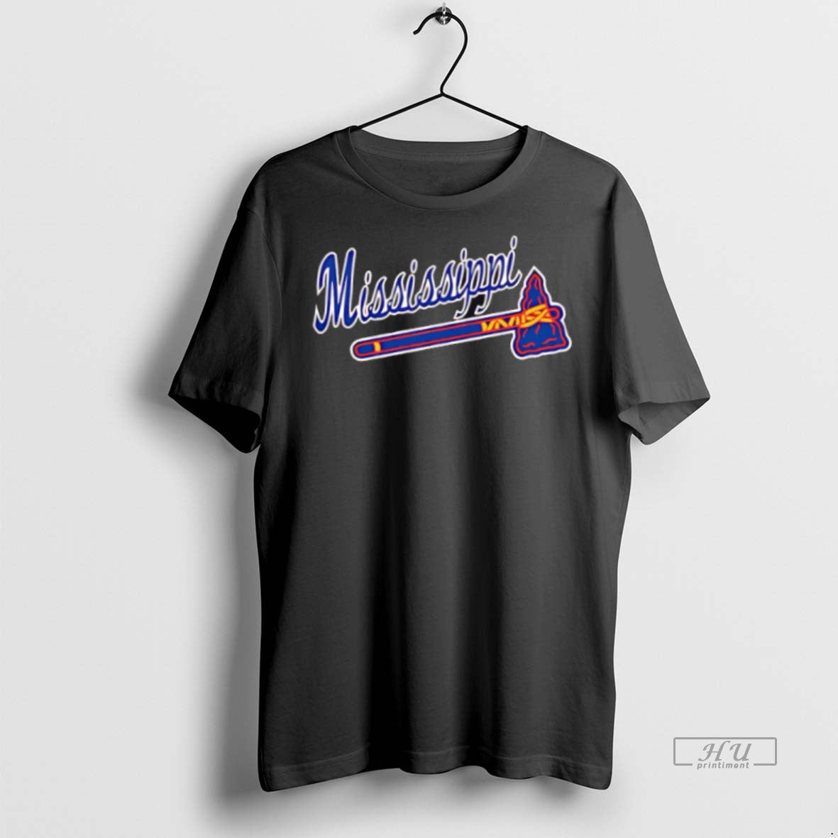 New Trey Harris Mississippi Braves Logo Graphic Tee Shirt Sweater