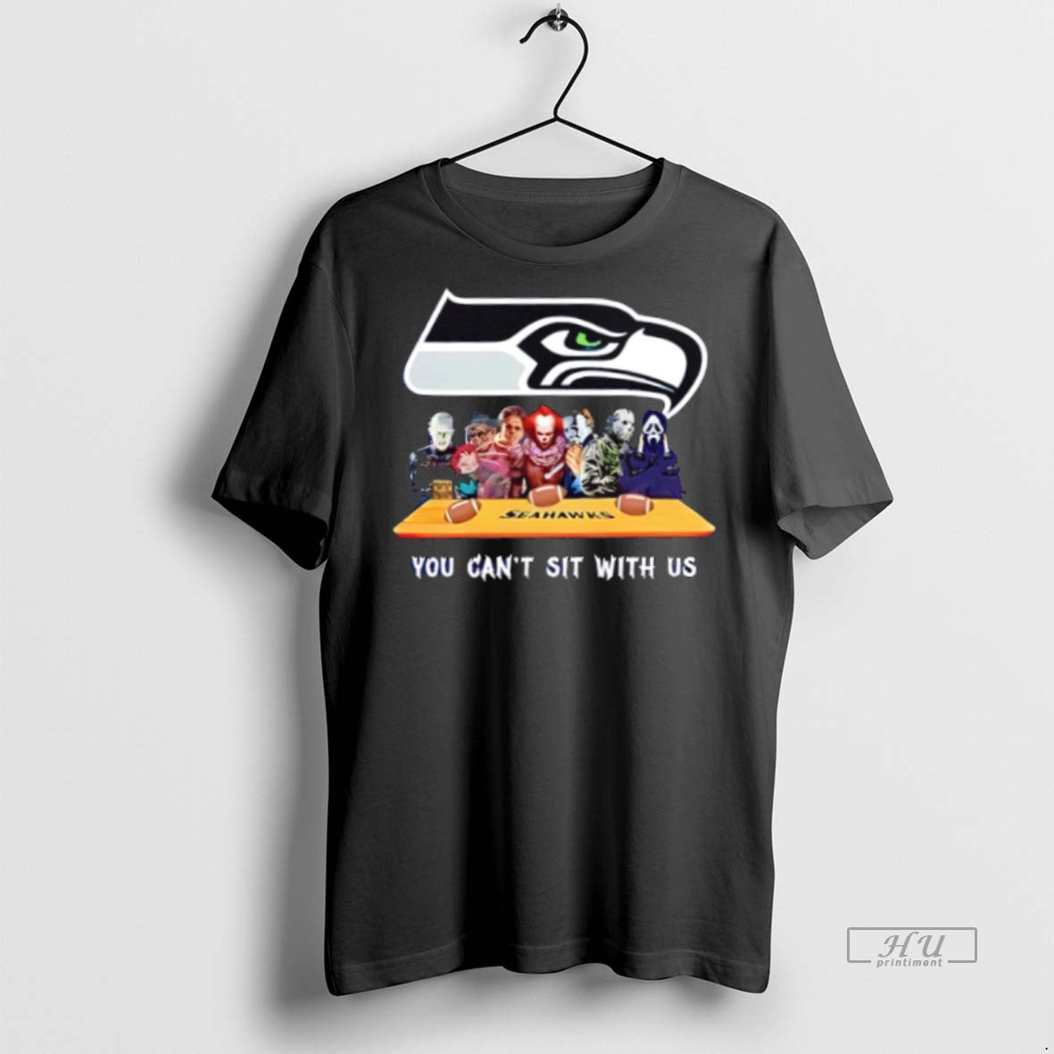 New You Cant Sit With Us Seahawks Football Horror Movies Halloween Graphic Tee Shirt Sweater
