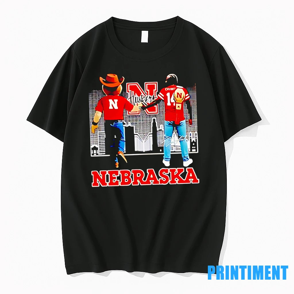 Nice Nebraska Cornhuskers Danny Crawford Vs Mascot Skyline Signature Tshirts Sweater