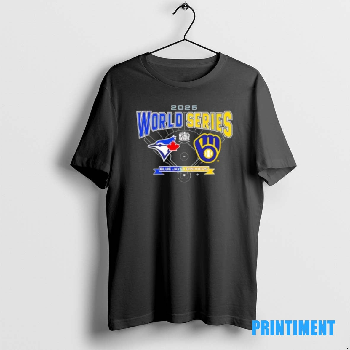 Official 2025 Mlb World Series Toronto Blue Jays Vs Milwaukee Brewers Baseball Change Up Tee