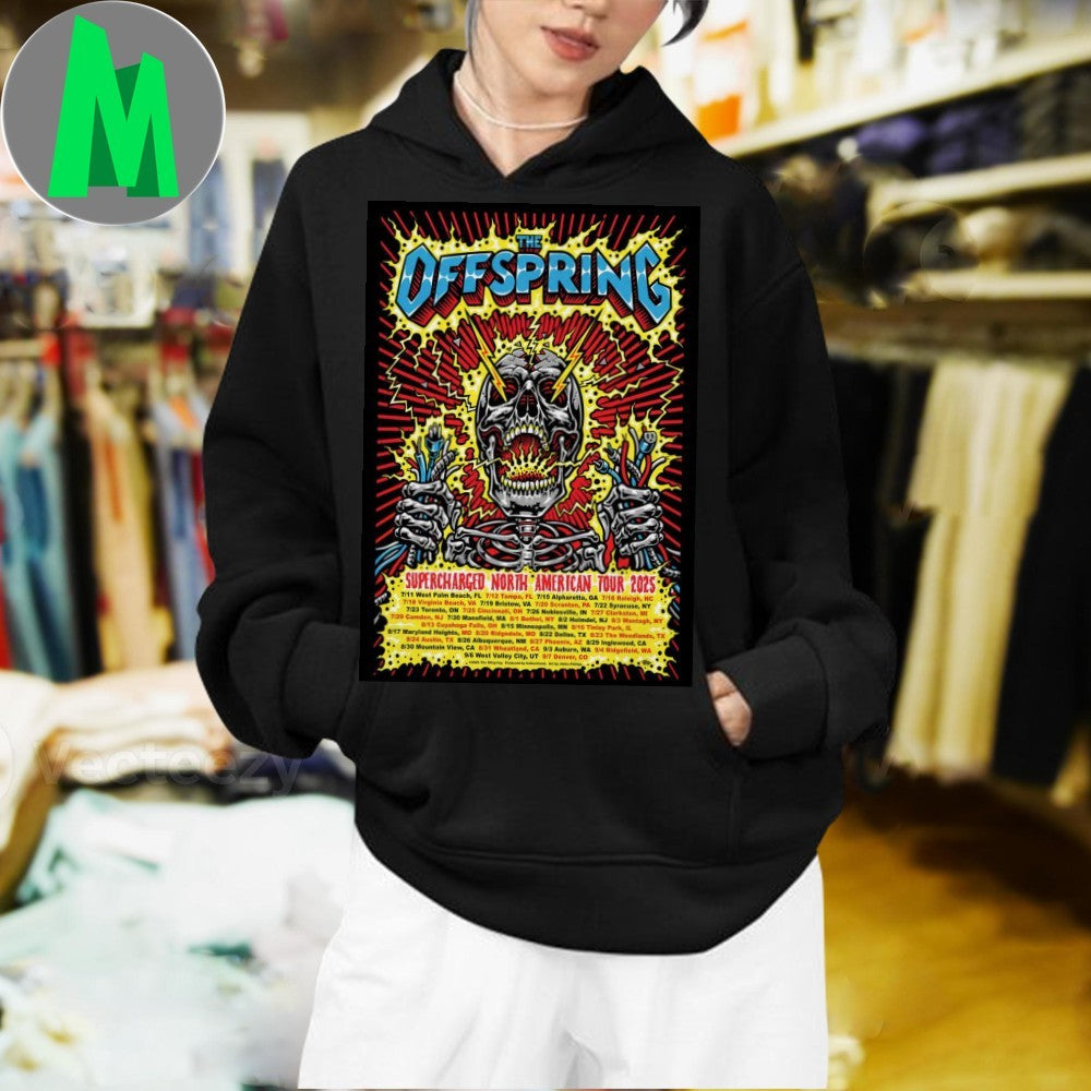 2025 Supercharged Worldwide North American Tour The Offspring Poster Shirt Unisex