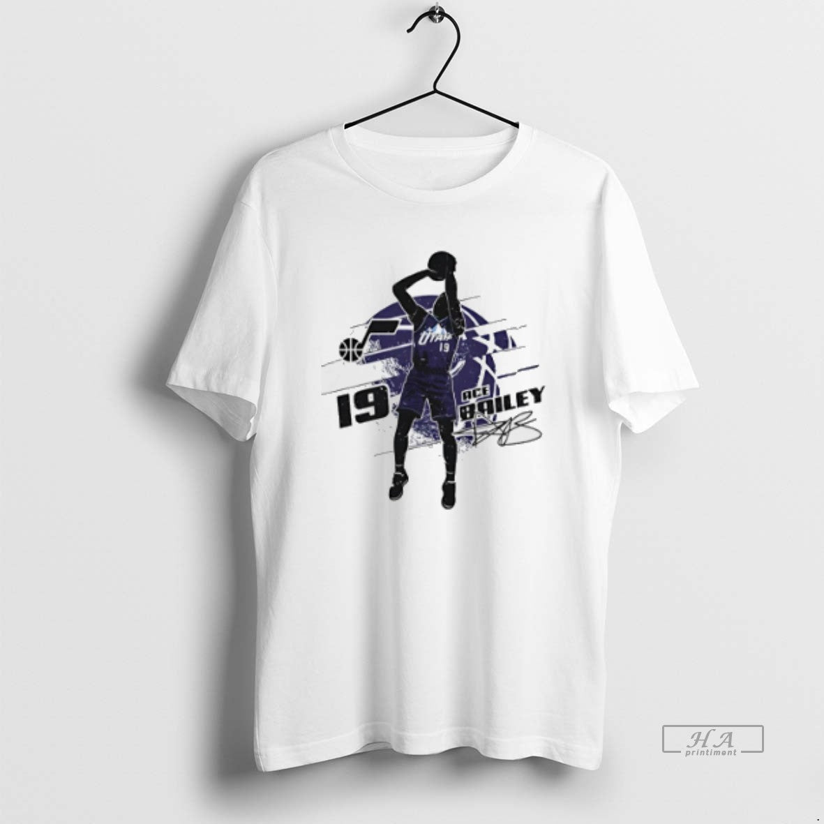Official Ace Bailey Utah Jazz Signature Silhouette
