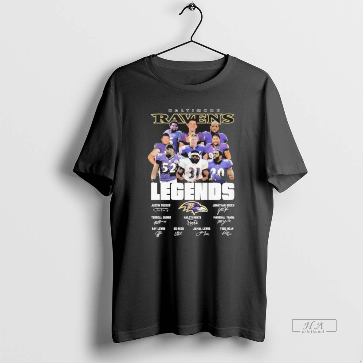 Official Baltimore Ravens Player Legends Logo Signature