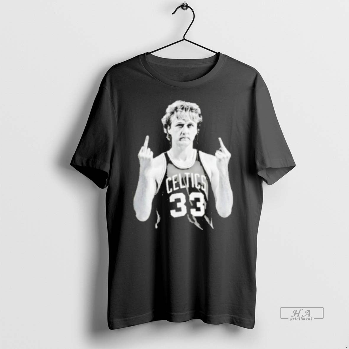 Official Celtics Larry Bird Middle Finger Shirt