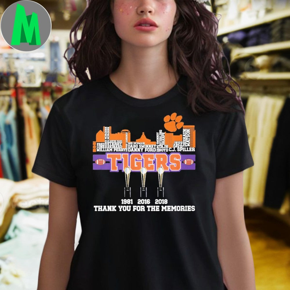 Clemson Tigers National Champions – 1981 2016 2018 Football Dynasty Fan Apparel Unisex