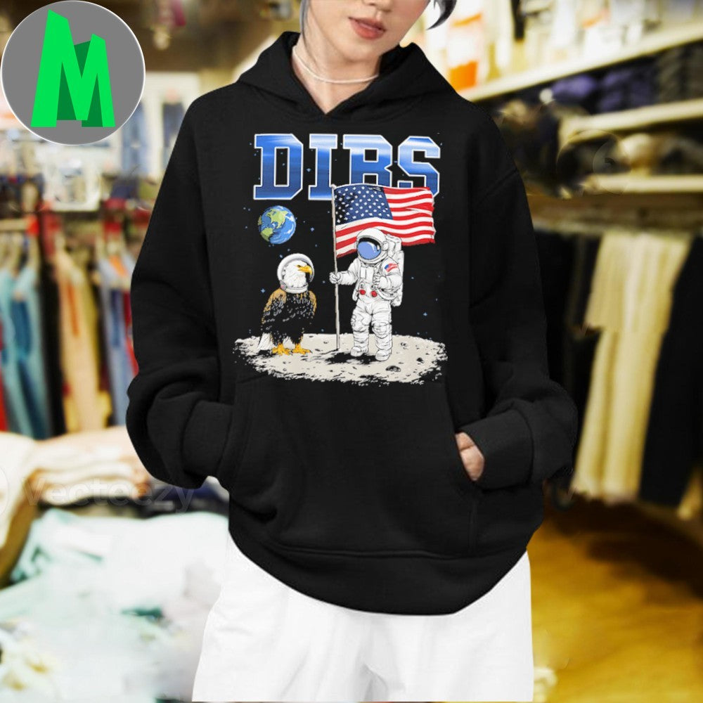 DIBS on the Moon Astronaut & Eagle American Flag Unisex