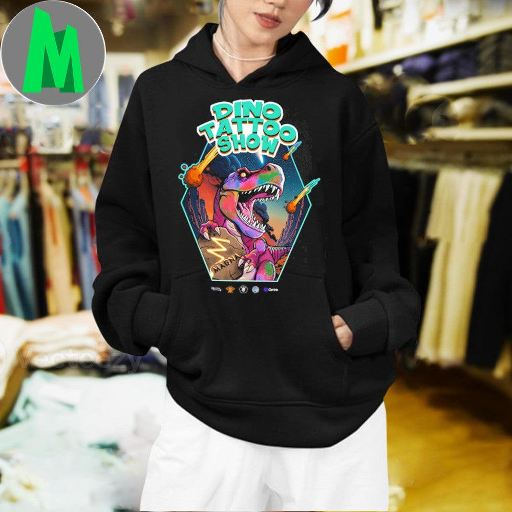 Dino Tattoo Show Official – Black Premium Lightweight Oversized Unisex