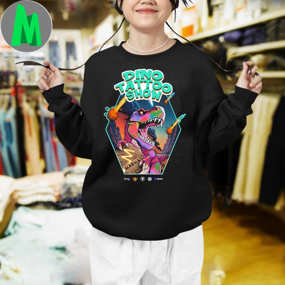 Dino Tattoo Show Official – Black Premium Lightweight Oversized Unisex