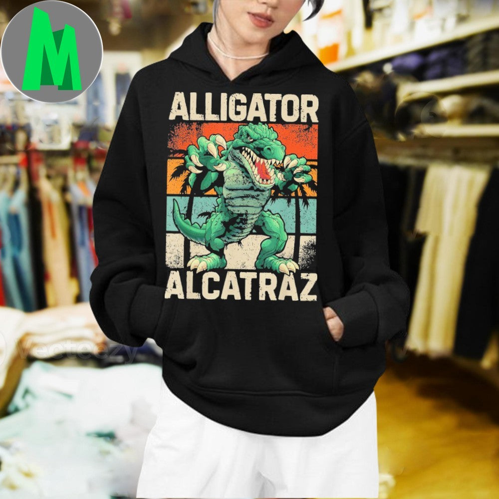 Distressed Alligator Alcatraz Sunset Shirt Unisex